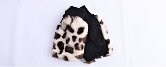 Shackelford animal print fingerless faux fur  glove black Style; S/LK4962BLK